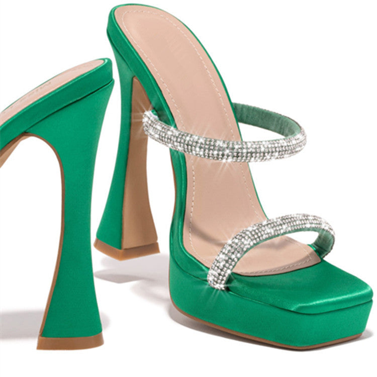 Aurora Crystal Platform Heels - Sparkssy