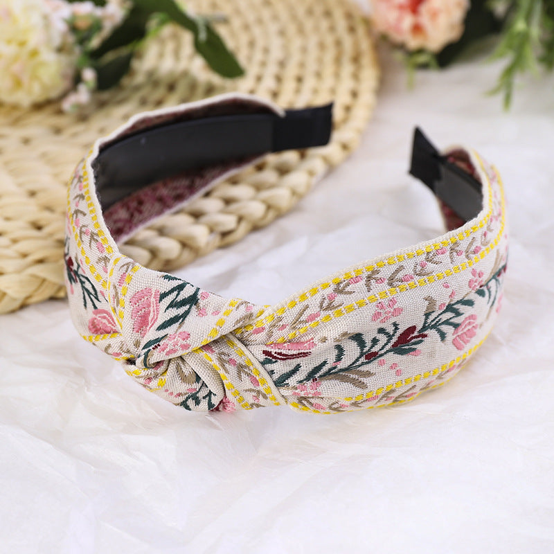 Embroidered flower headband - Sparkssy