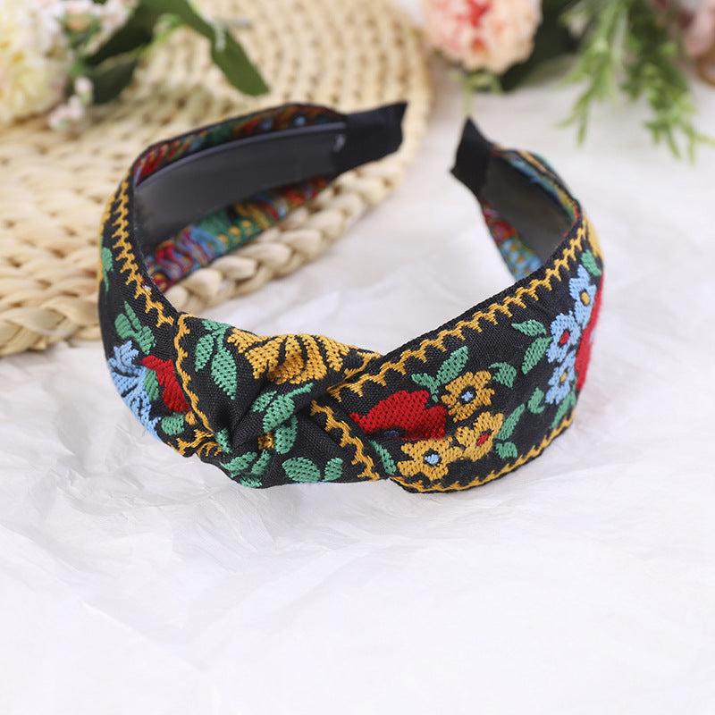 Embroidered flower headband - Sparkssy