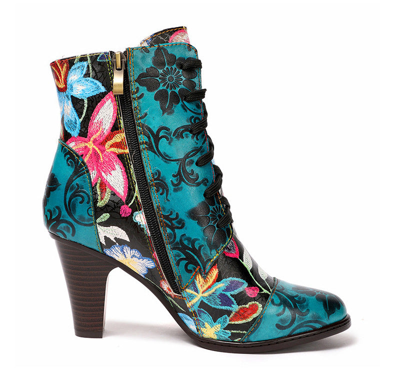 Viviana Floral Tapestry Boots - Sparkssy