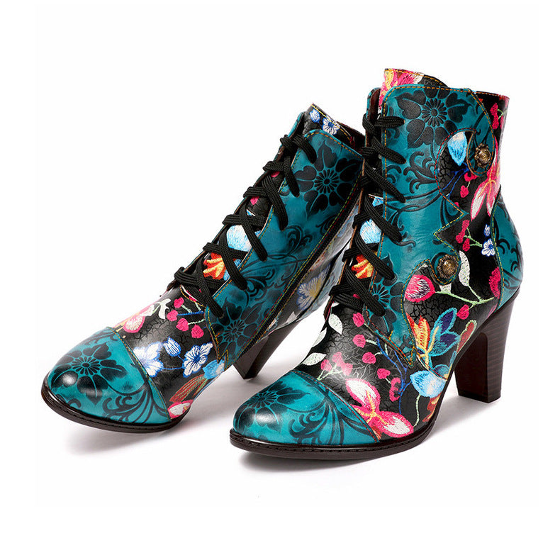 Viviana Floral Tapestry Boots - Sparkssy