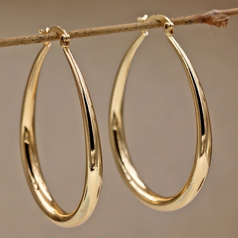 Geometric oval earrings - Sparkssy