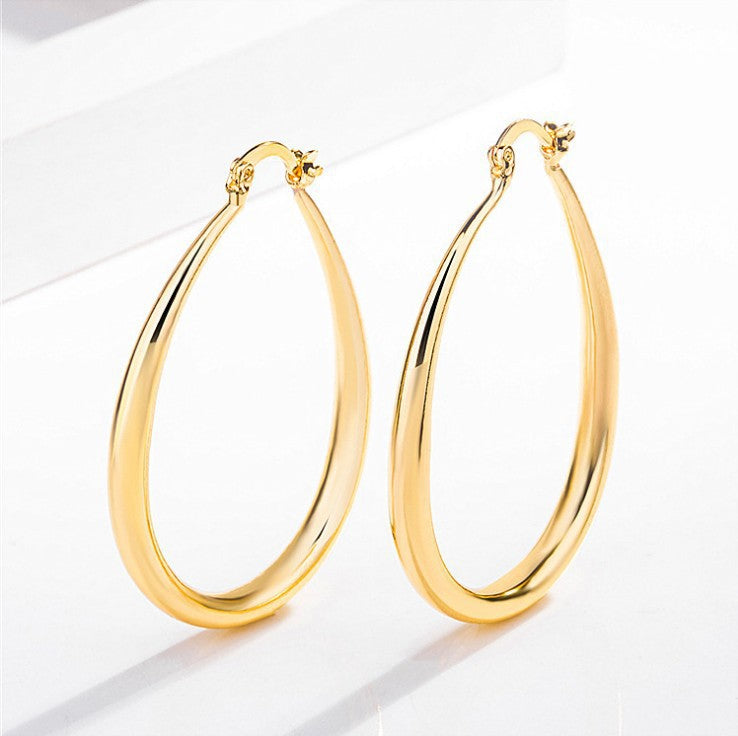 Geometric oval earrings - Sparkssy