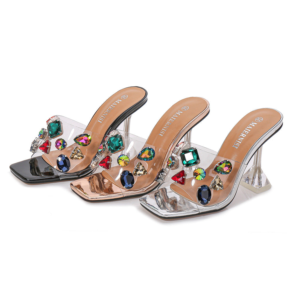 Jeweled Prism Mules - Sparkssy