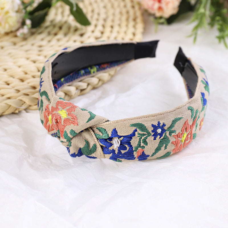 Embroidered flower headband - Sparkssy