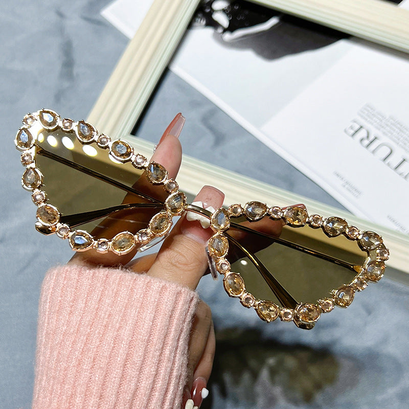 Women's New Cat-eye Sunglasses With Diamonds - Sparkssy