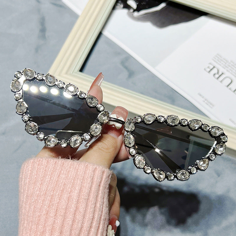 Women's New Cat-eye Sunglasses With Diamonds - Sparkssy