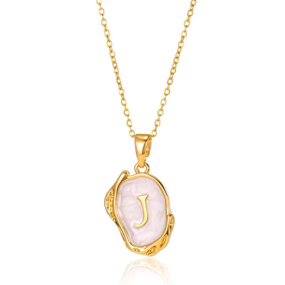 Tri-Dimensional Initial Droplet Charm Necklace - Sparkssy