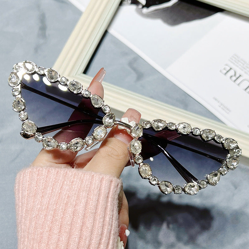 Women's New Cat-eye Sunglasses With Diamonds - Sparkssy