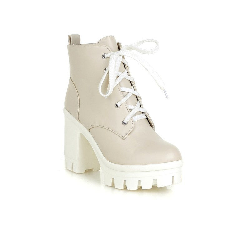 Urban Trek Chunky Lace-Up Boots. - Sparkssy