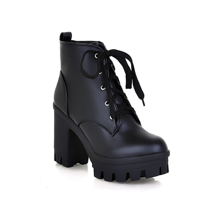 Urban Trek Chunky Lace-Up Boots. - Sparkssy