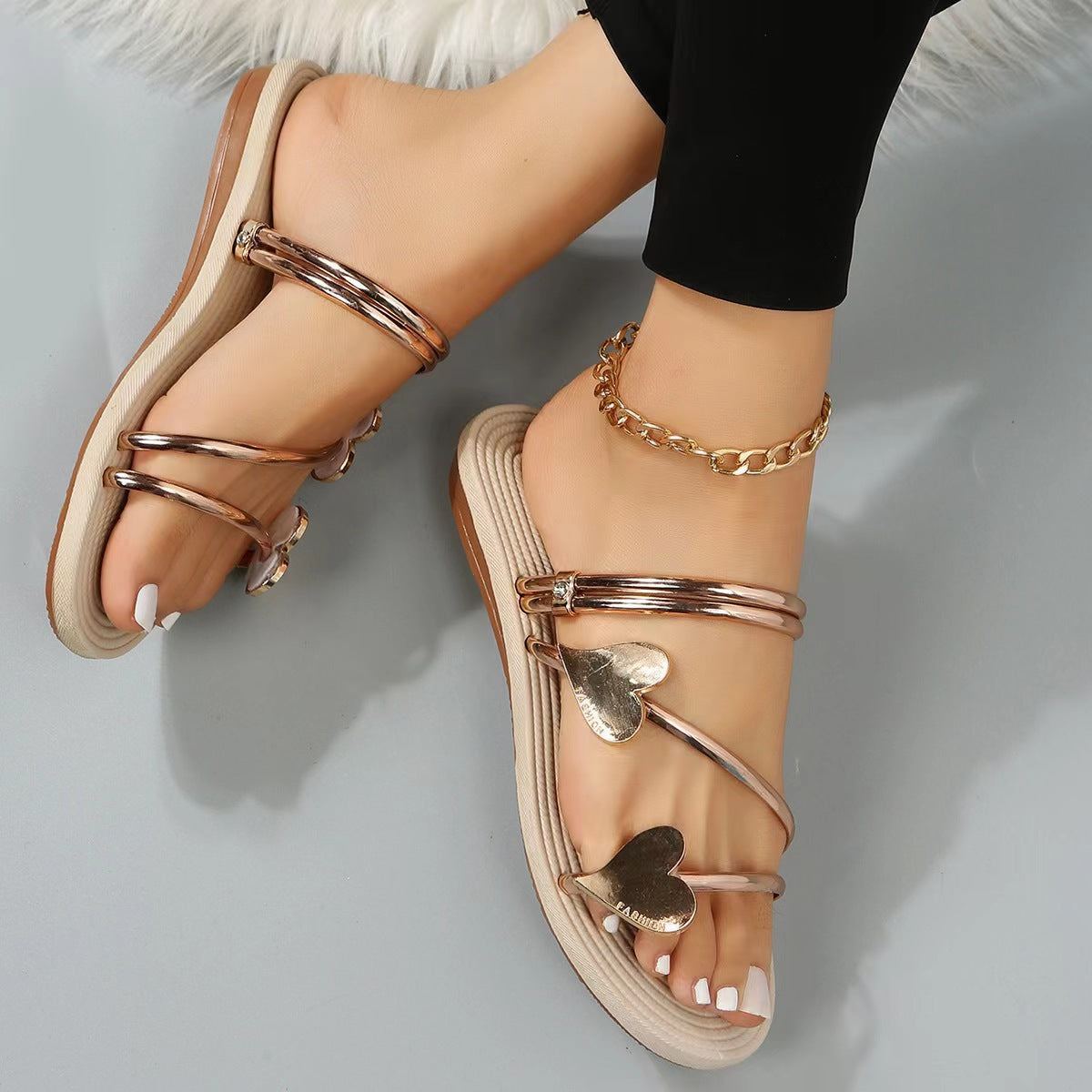 Gilded Seraph Strappy Sandals - Sparkssy