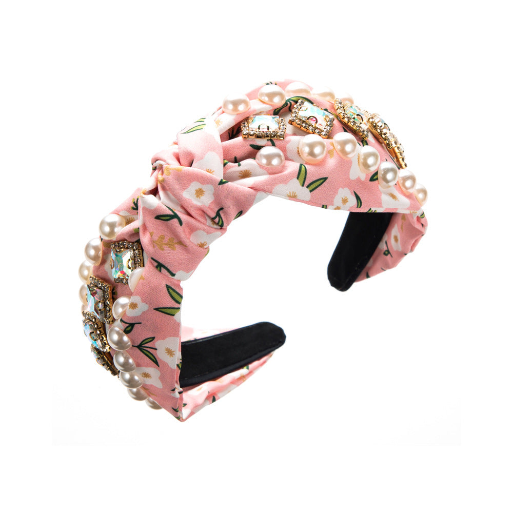 Creative Diamond Pearl Fabric Headband - Sparkssy