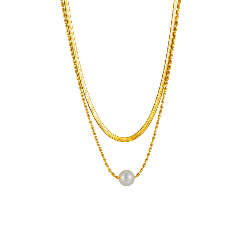 Solo Pearl Essence Layered Necklace - Sparkssy